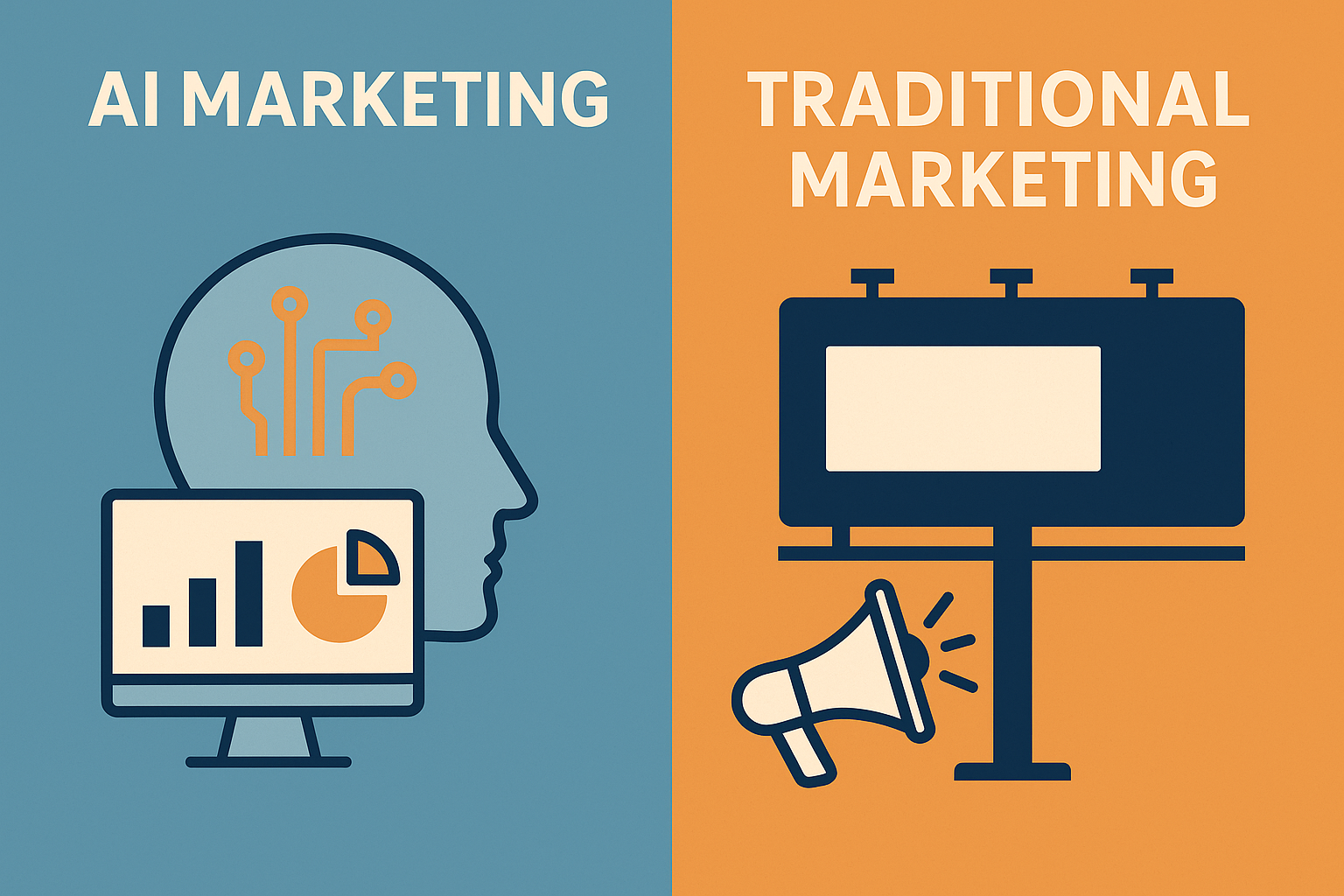 AI vs traditional marketing illustration
